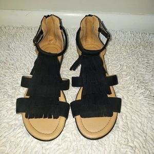 Black Tassel Sandals
